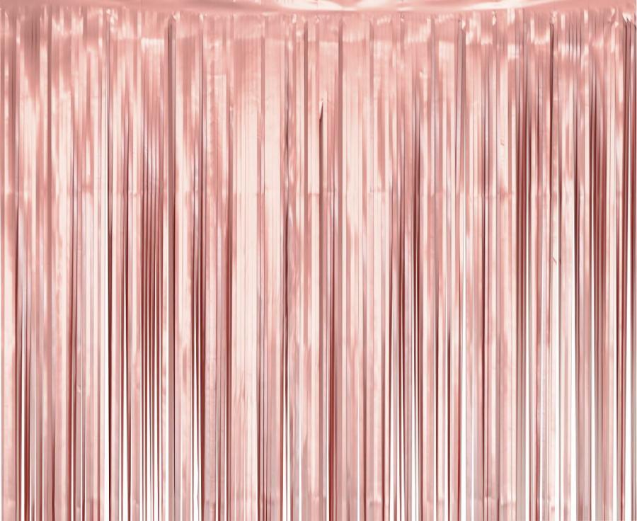 Rozā-zelta folija aizkari, 100 x 200 cm