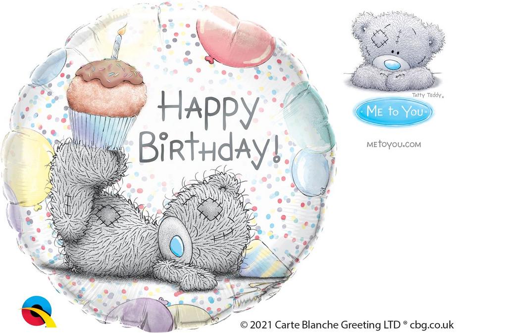Folijas balons "Teddy Bear Birthday", 45 cm