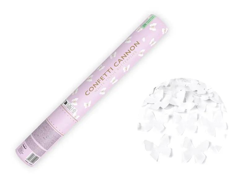 Plaukšķene ar baltām papīra tauriņiem, 40 cm