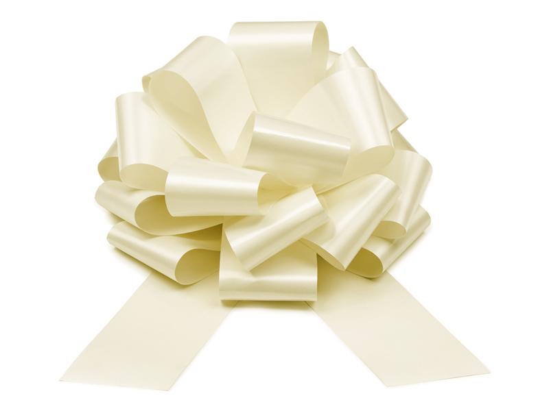 Bante dāvanai, liela, balta, 40 cm