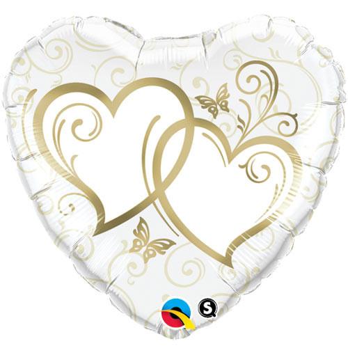 Folijas balons "Gold Hearts", 45 cm