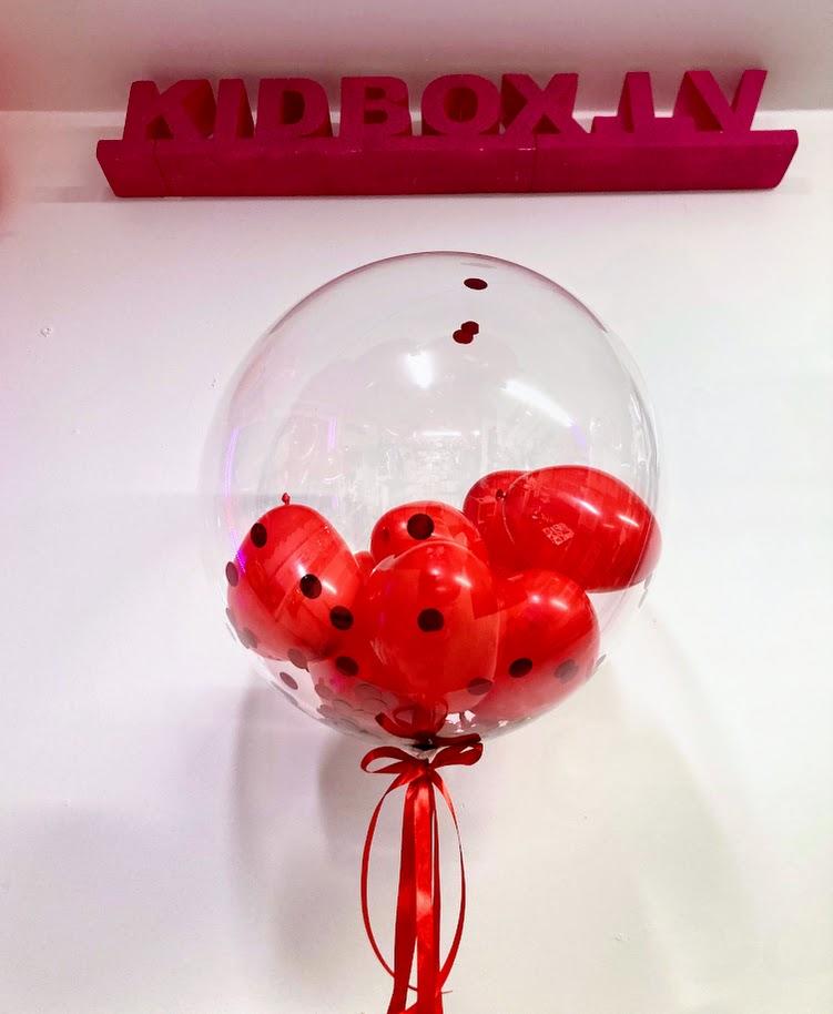 Bubble balons ar maziem sirsniņ baloniem, 50 cm,  1 gab