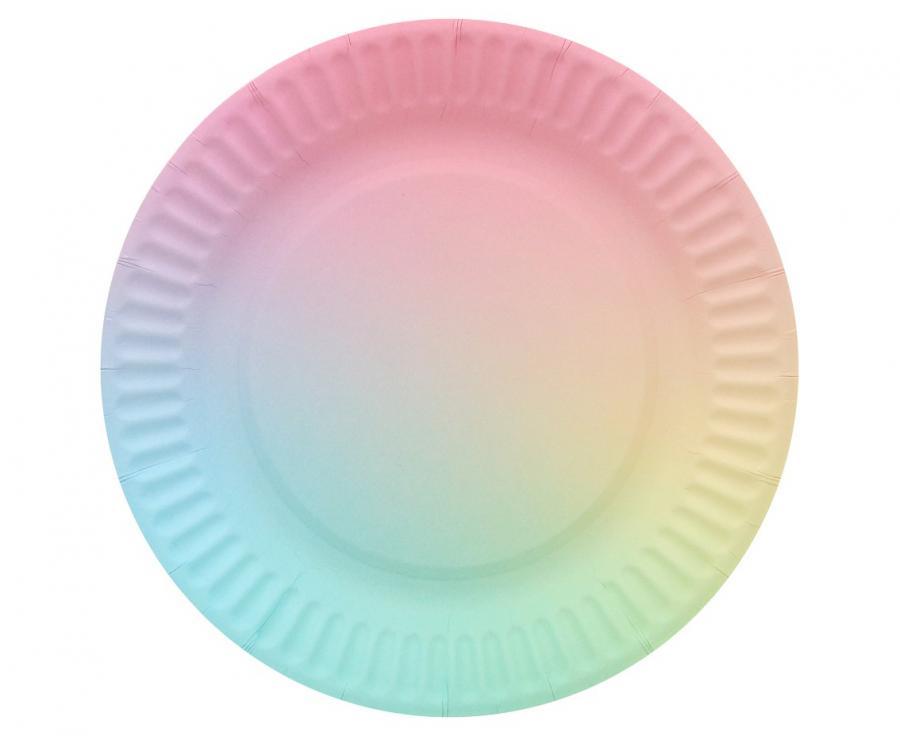 Šķīvji pasteļtoņu, 18 cm, 6 gab