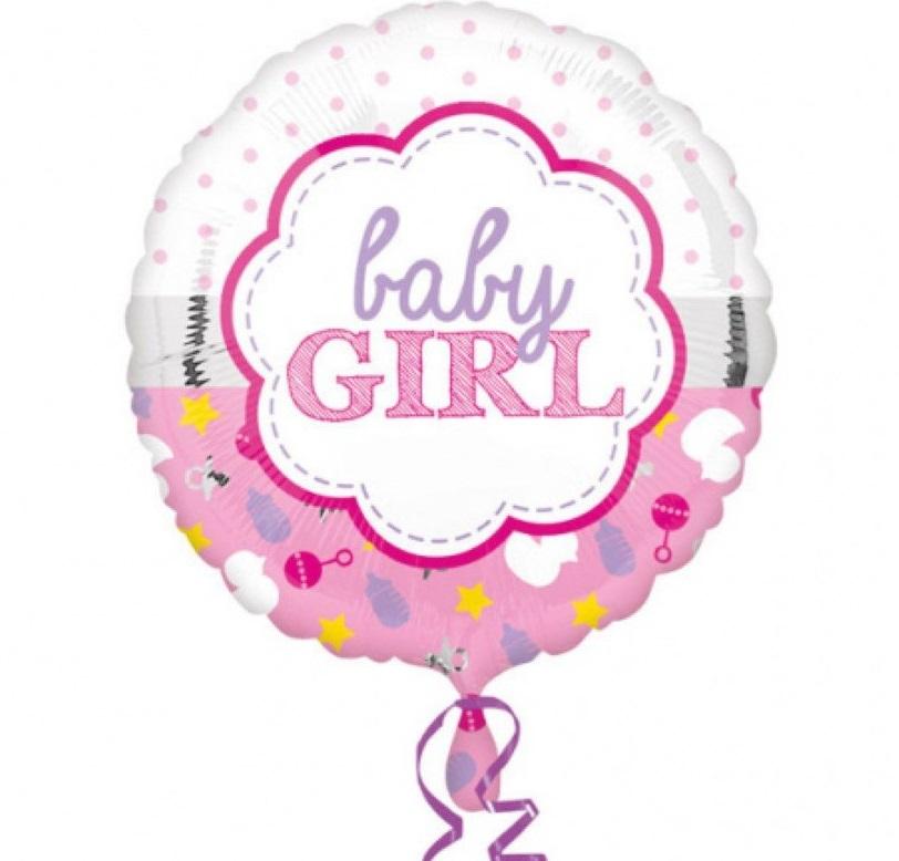 Folijas balons "Baby Girl", 45 cm