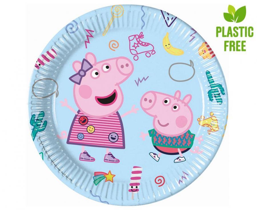 Šķīvji "Cūciņa Peppa" 23 cm, 8 gab