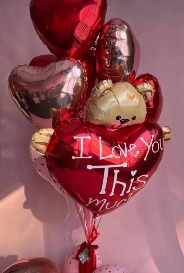 Balonu kompozīcija "Big Bear Hearts"