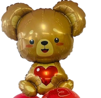 Folijas balons "Lācis ar sirdi", 60 cm