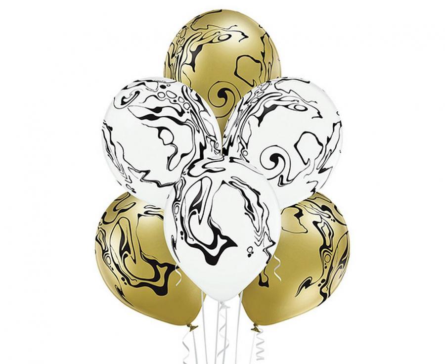 Lateksa baloni ar melniem rakstiem, 1 gab