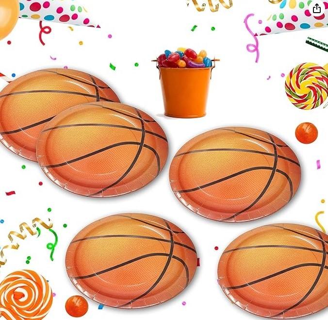 Šķīvji "Basketbols" 18 cm, 6 gab