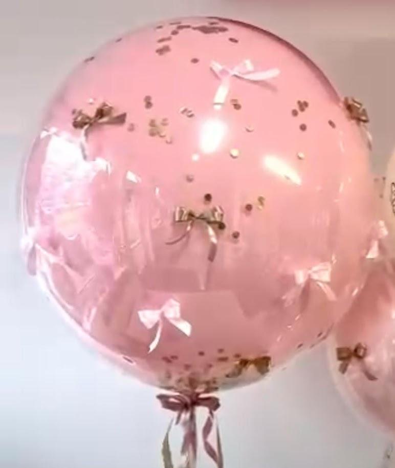 Balons balonā ar bantītēm, 50-60 cm,  1 gab