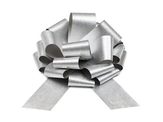 Bante dāvanai, liela, sudraba, 30 cm