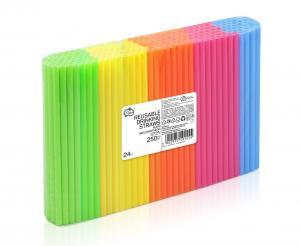 Plastmasas kokteiļu salmiņi kokteiļiem, daudzkrāsu, 250 gab