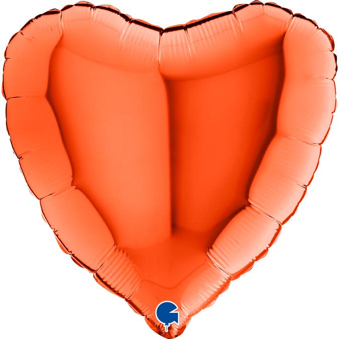 Folijas balons "Sirds" oranžs 45 cm