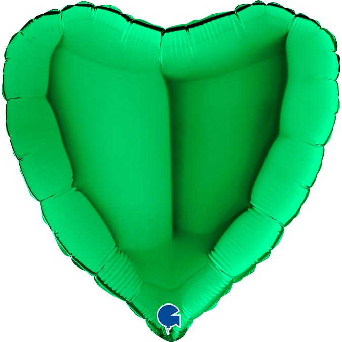 Folijas balons "Sirds" zaļš 45 cm