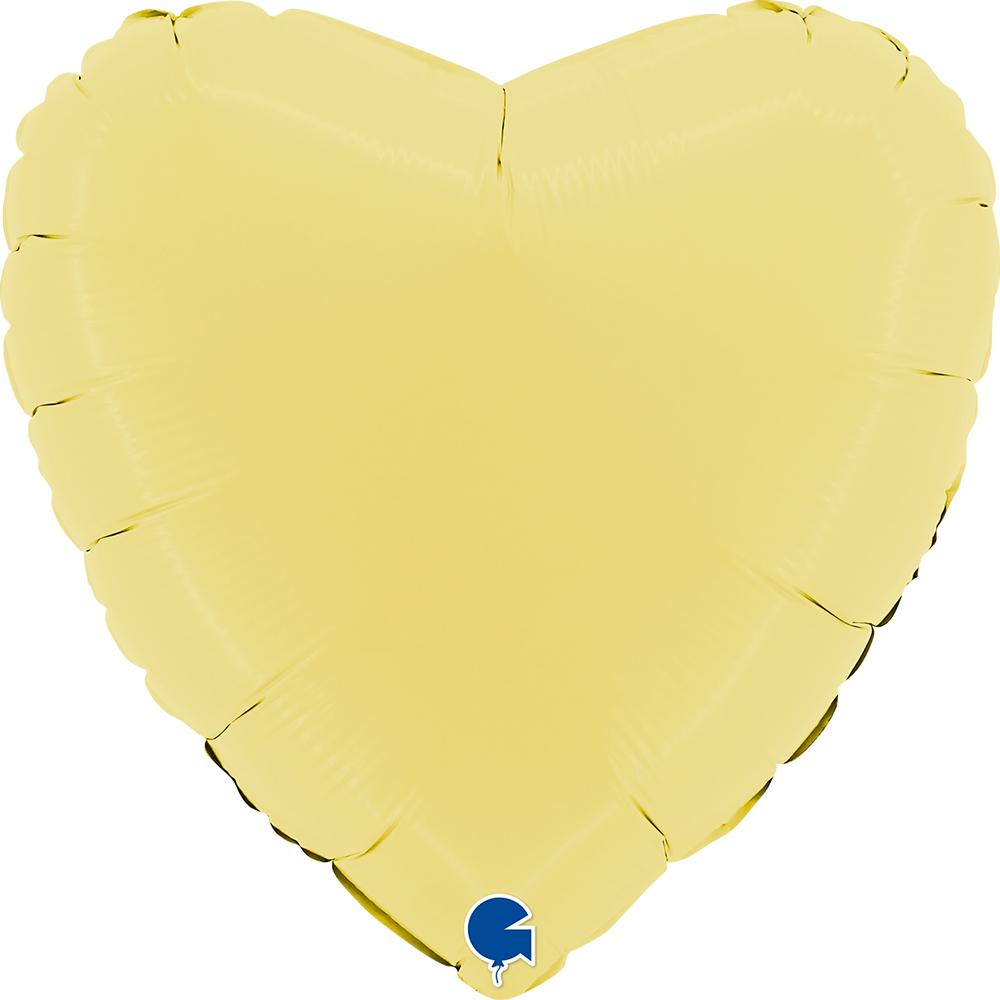 Folijas balons "Sirds" maigi dzeltens 45 cm