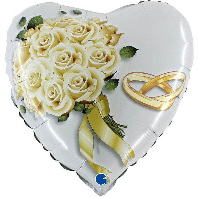 Folijas balons "Roses white", 45 cm