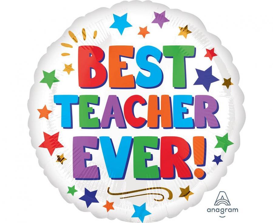 Folijas balons "Best Teacher Ever" , 45 cm