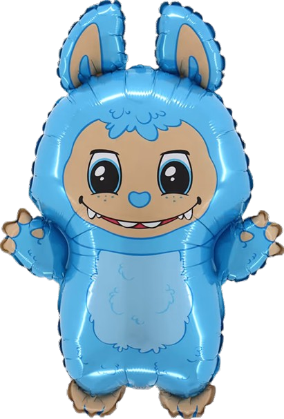 Folija balons "Bad Bunny blue (Labubu)", 61 cm