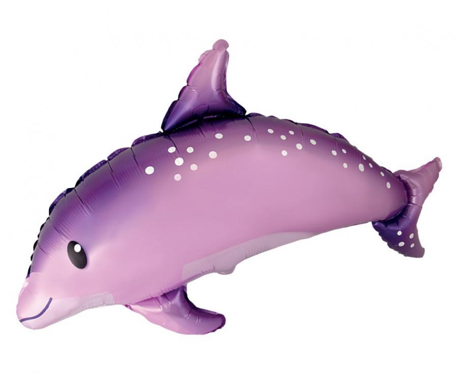 Folija balons Delfīns lilla, 60 cm