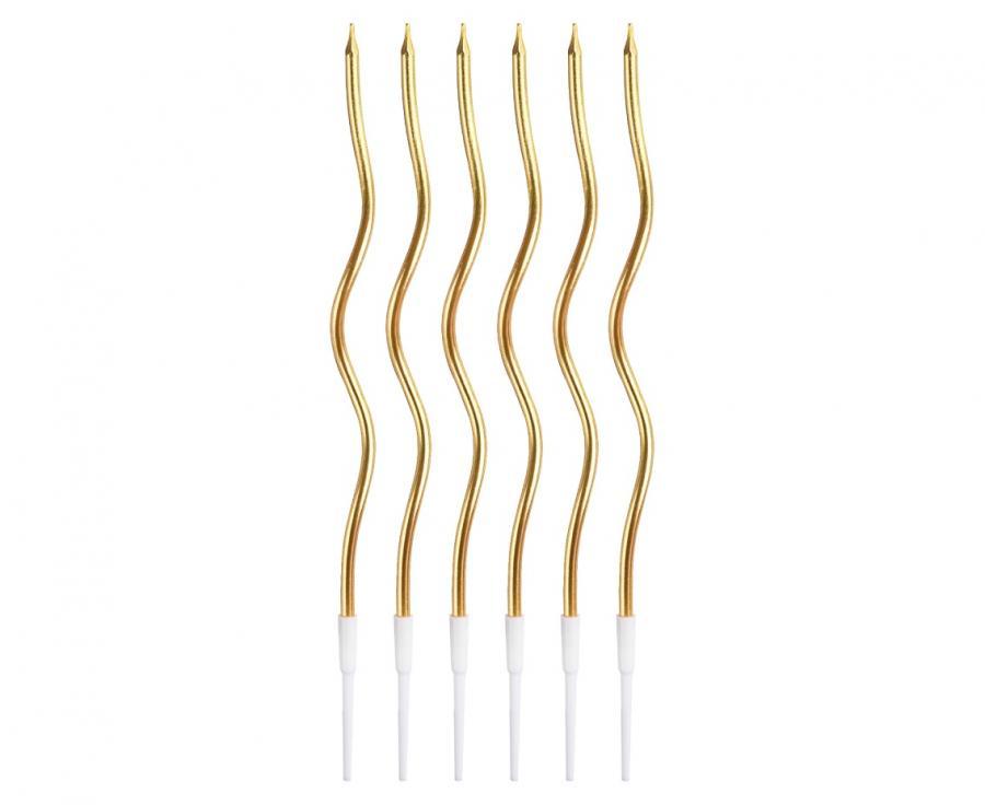 Svecītes maigi zelta spiralveida, 6 gab.