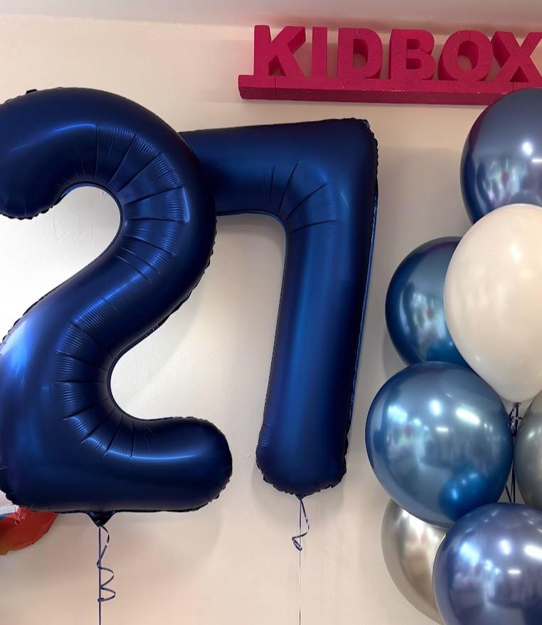 Balons zils cipars, 86 cm