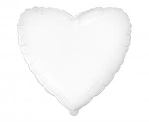 Folijas balons "Sirds" balts 80 cm