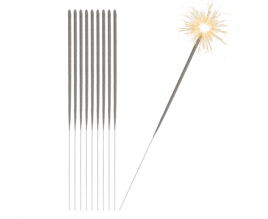 Brīnumsvecītes sudraba, 25 cm, 10 gab