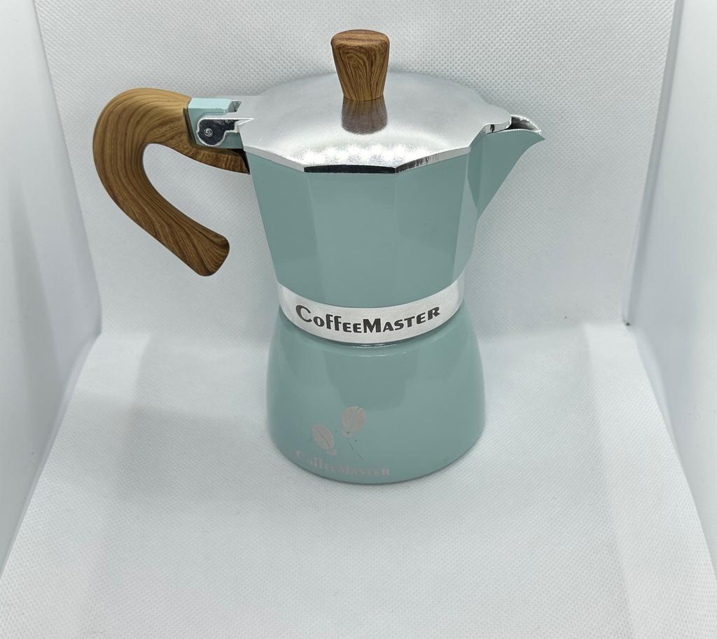 Гейзерна кавоварка 150мл (на 3 чашки еспресо) CoffeeMaster (сизий колір)