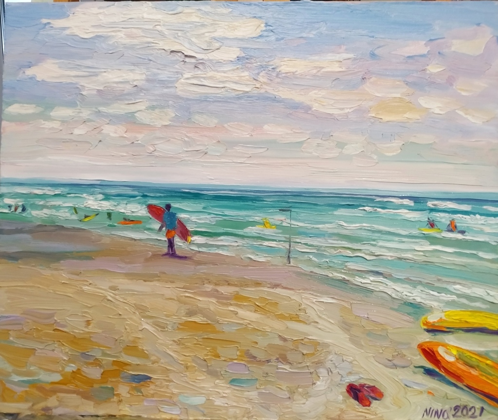 Atlit beach Surfer