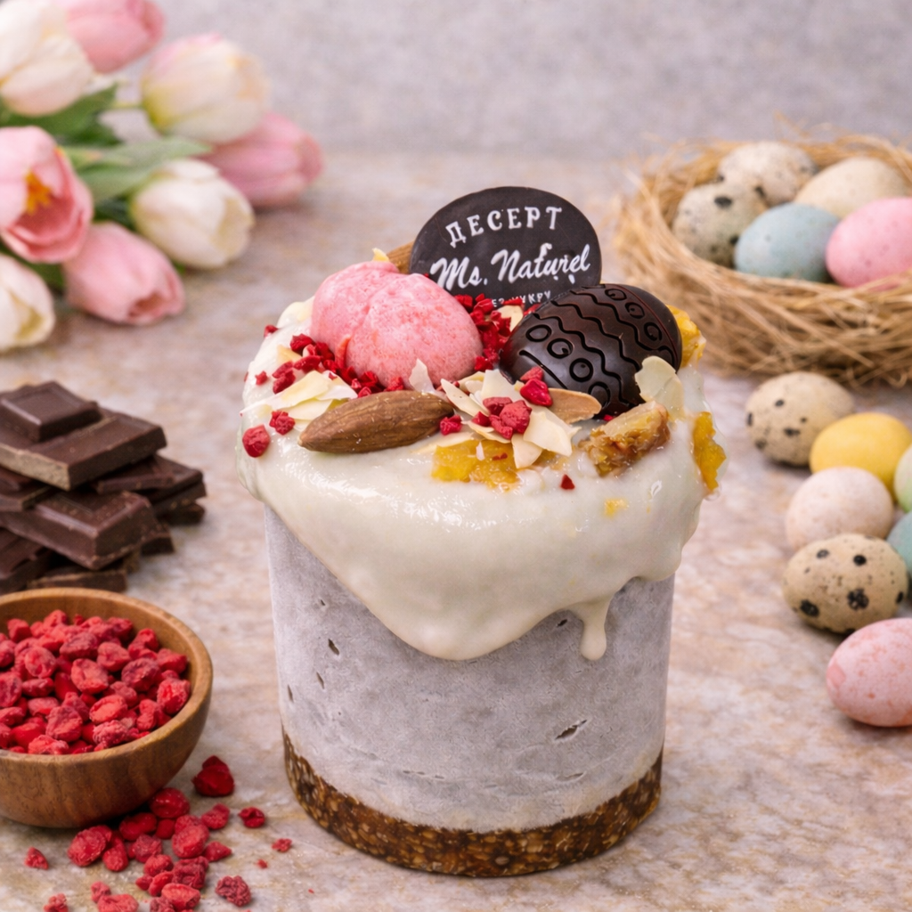 Паска шоколадна з малиною та кокосовим згущеним молоко