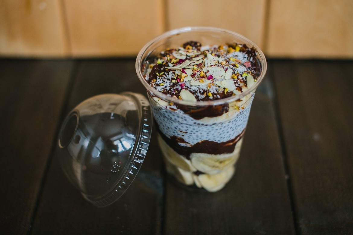 Чиа-пудинг "шоколад-банан"