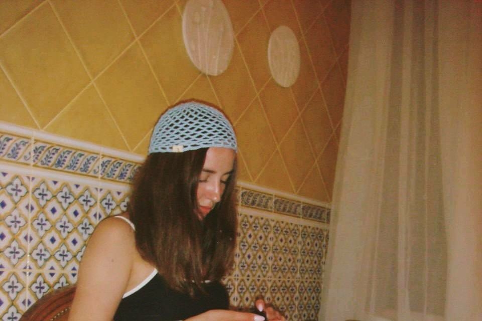 Crochet mesh hat