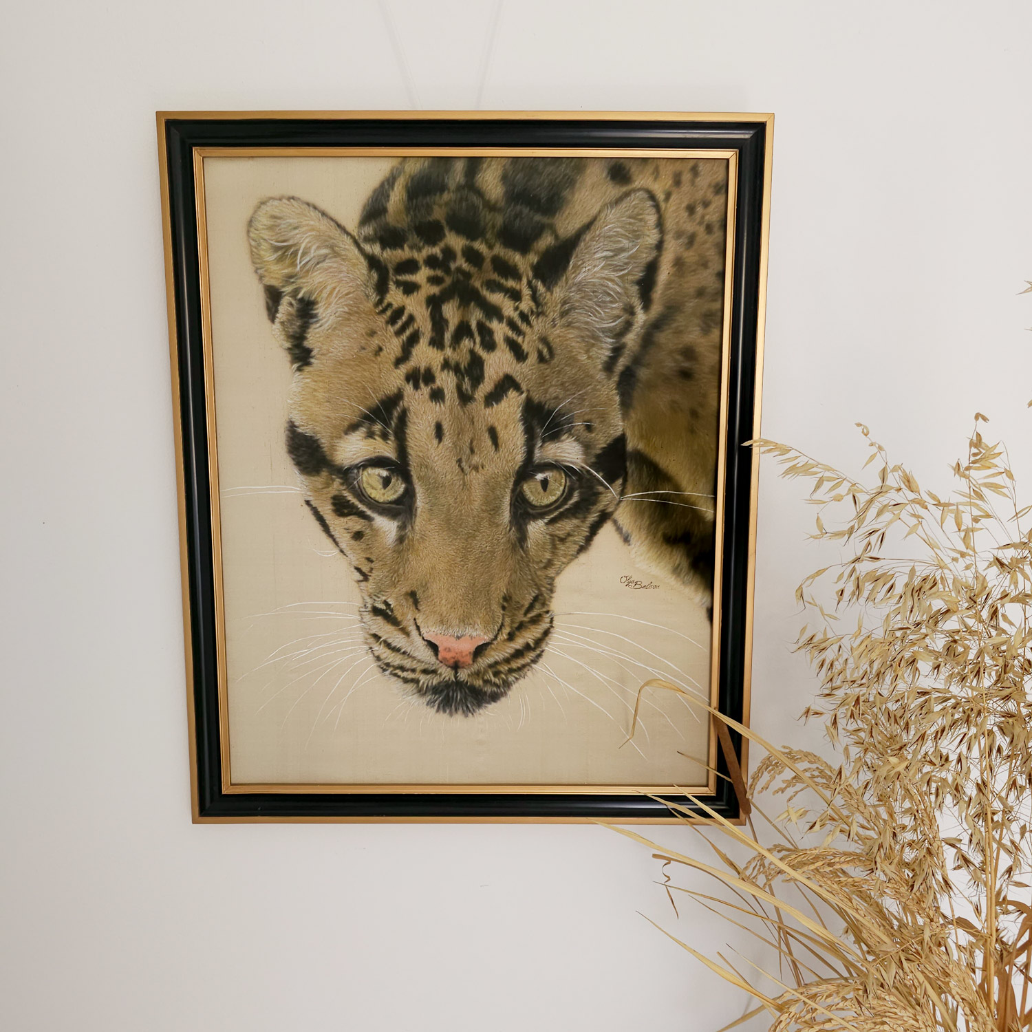 "Mystic Eyes" – Hyper realistic Silk Painted Snow Cat Portrait