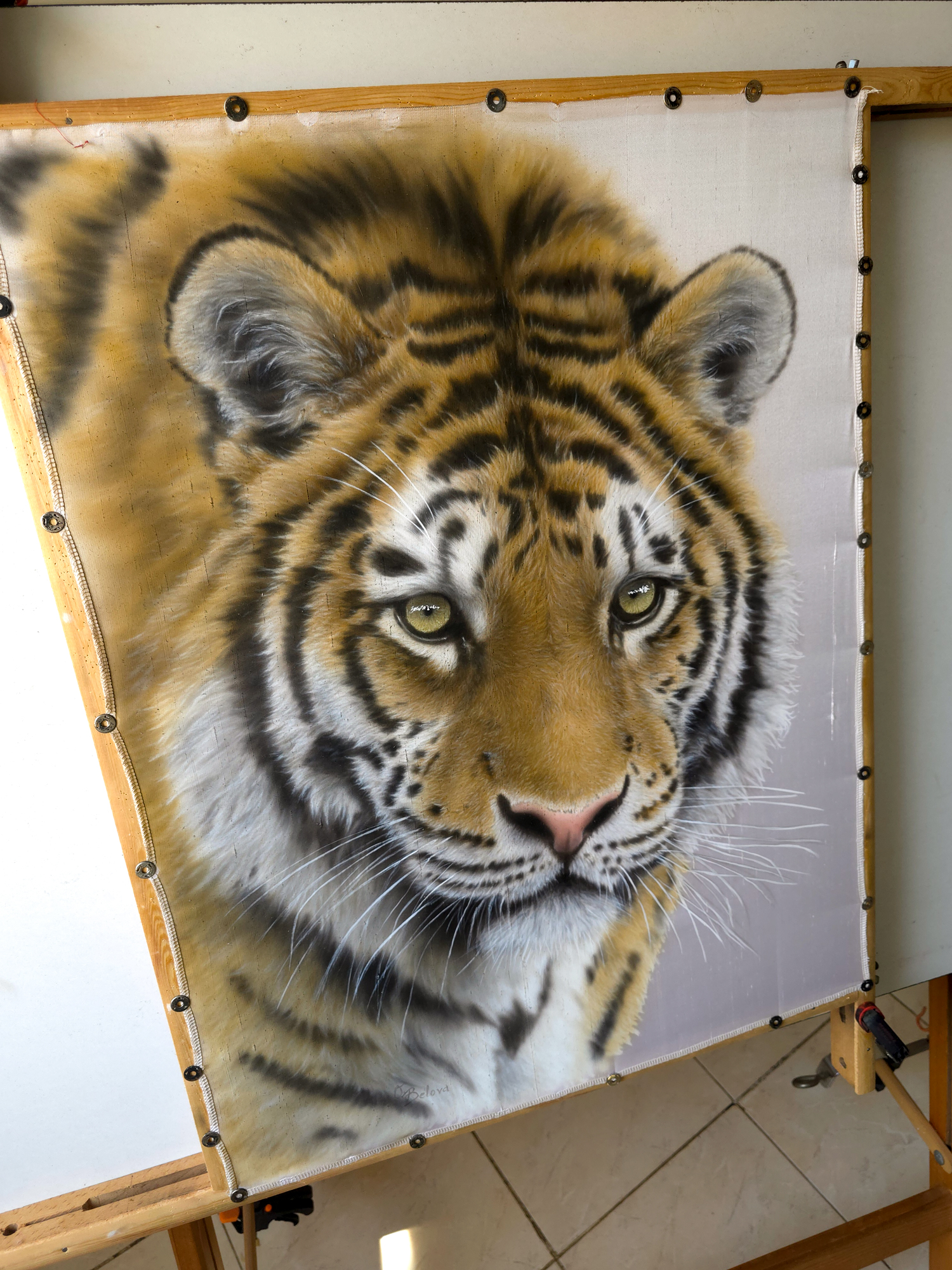 Silent Gaze – Silk Painting