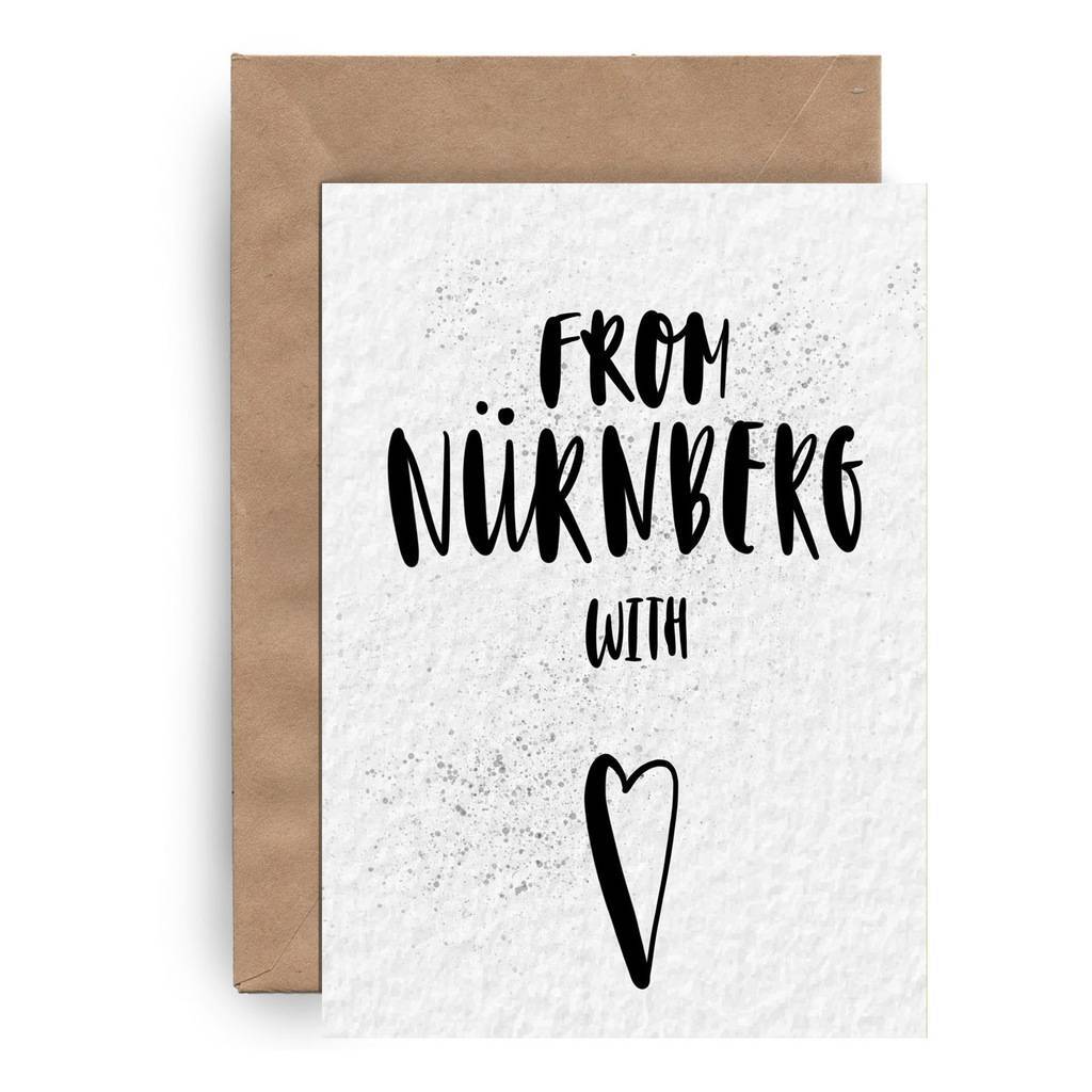 Postcard "From (Nürnberg/München/Würzburg etc) with love"