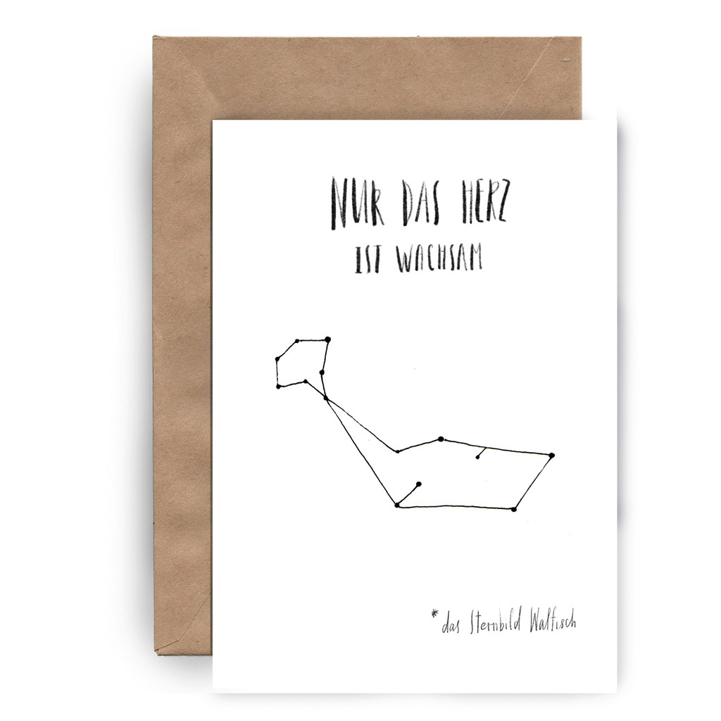 Postcard "Nur das Herz ist wachsam"