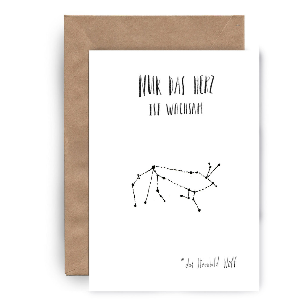 Postcard "Nur das Herz ist wachsam" II