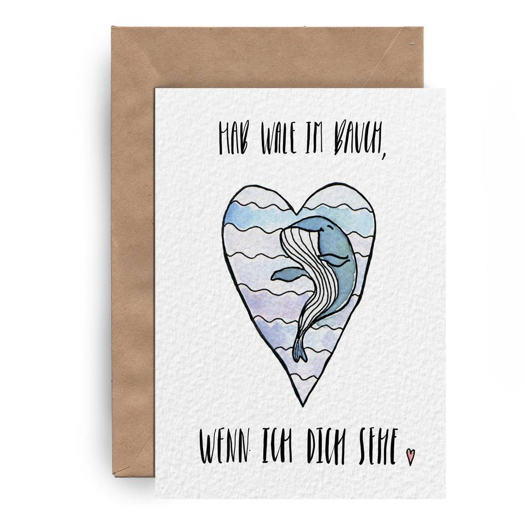 Postcard "Wale im Bauch"