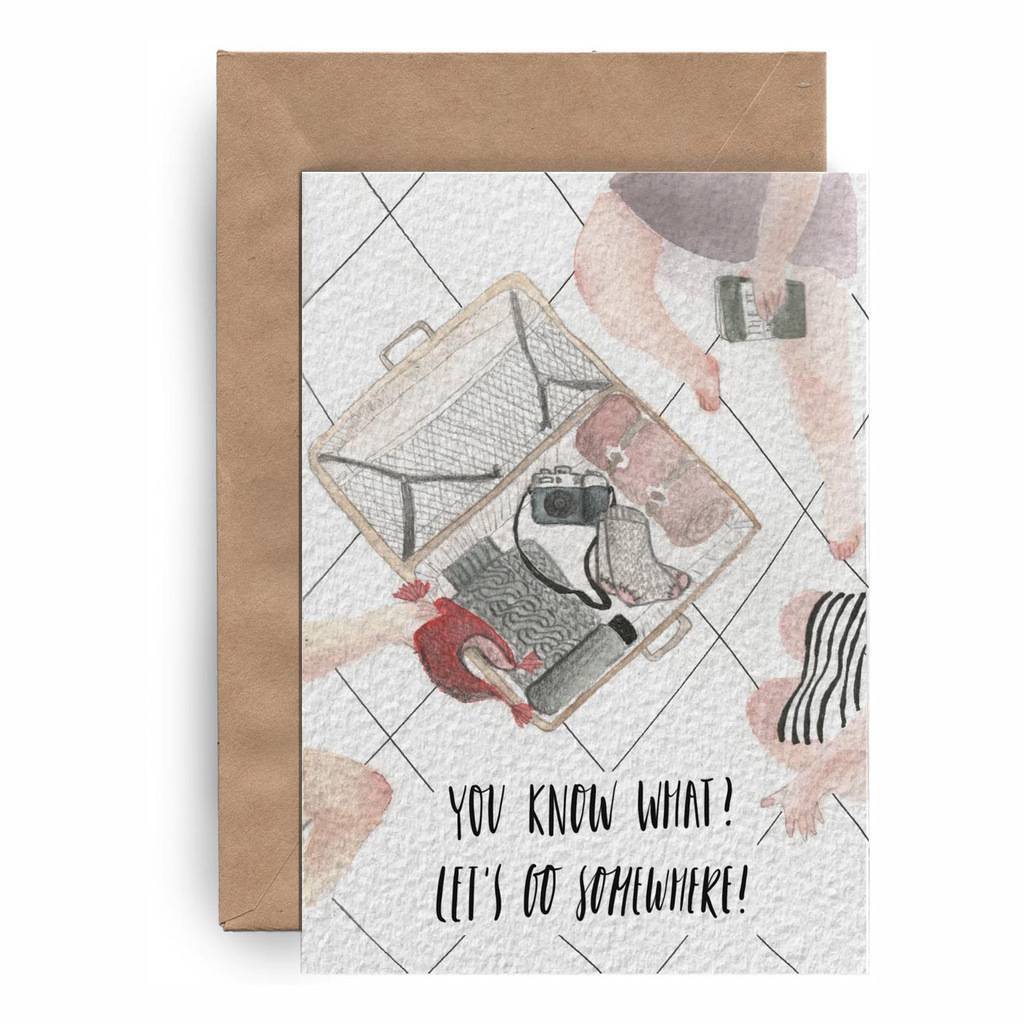 Postcard "let’s go!"