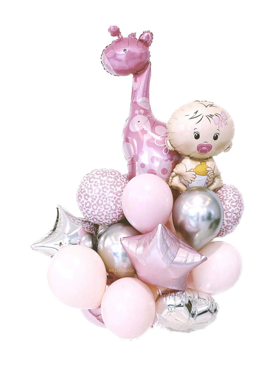 New Born balloon bunch for a Baby Girl
