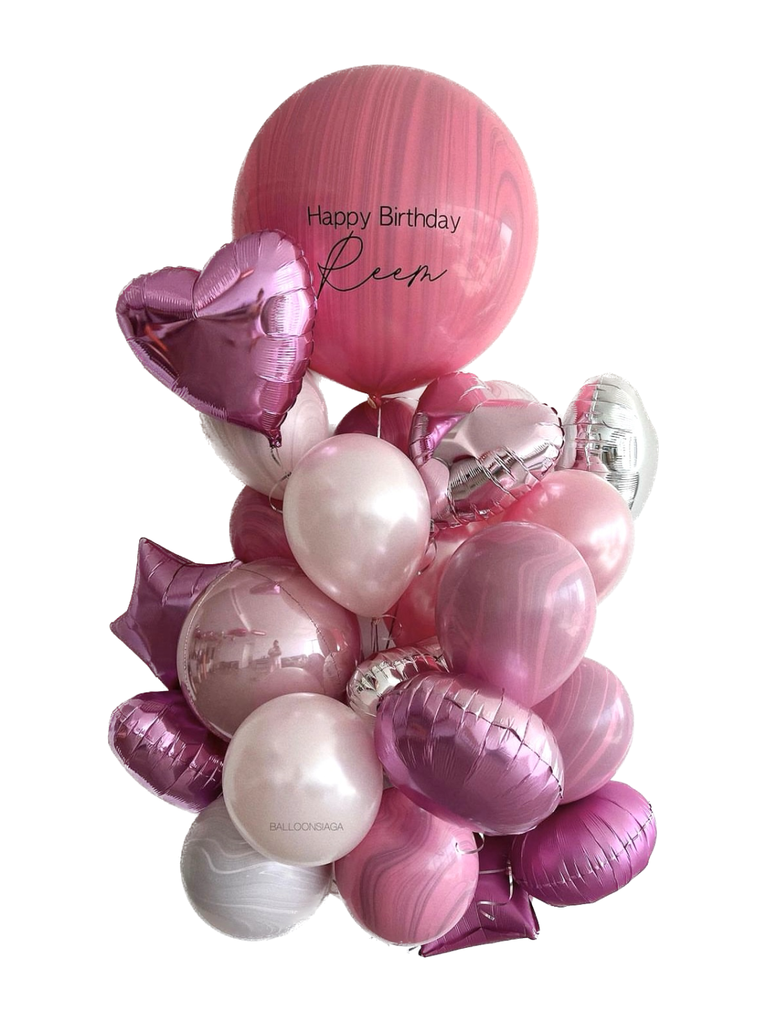 Marble Pink Balloon Bunch