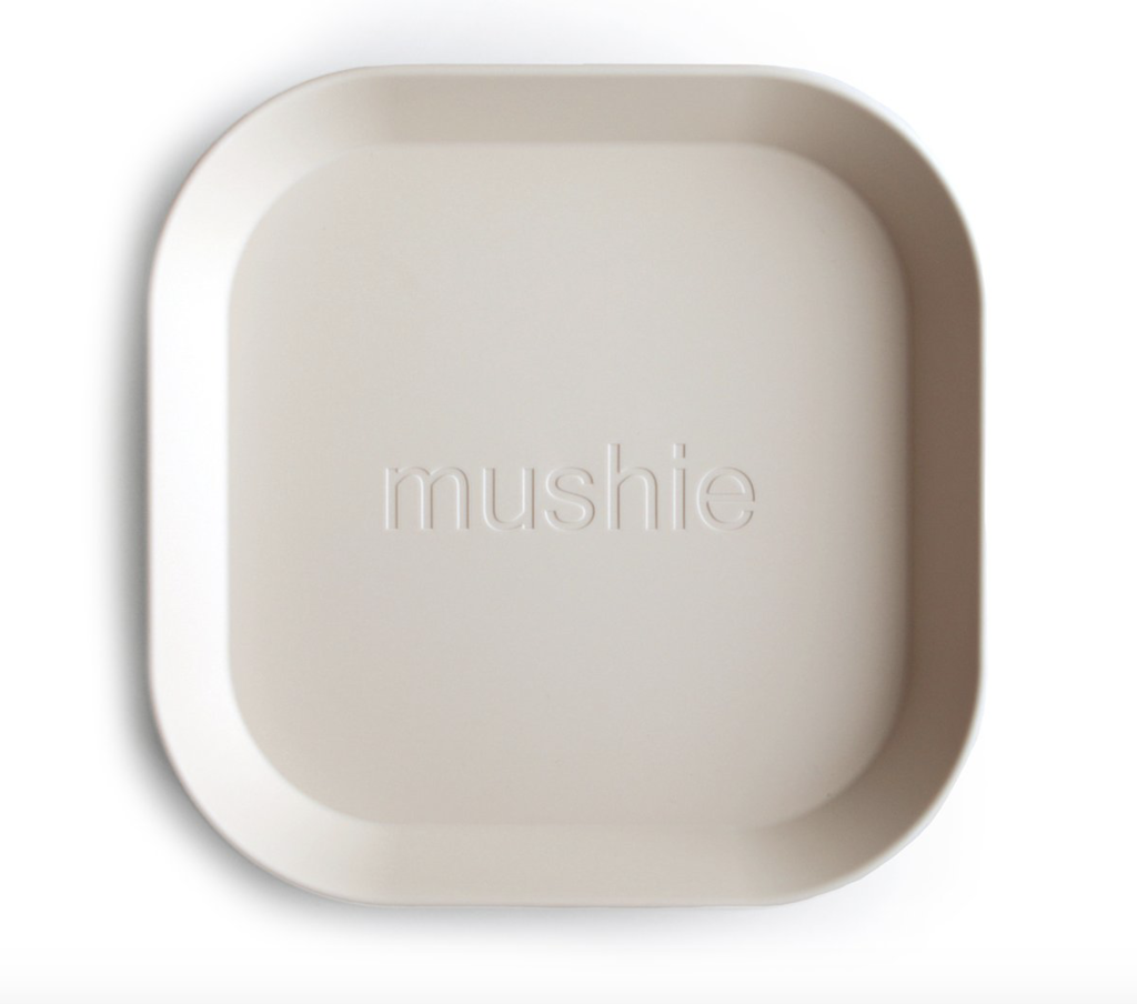 Square Dinnerware Plates Ivory, Set of 2