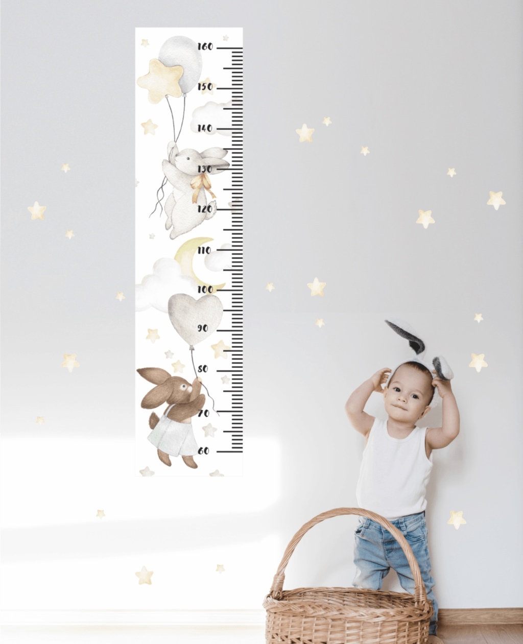 Growth Chart Floating Bunnies