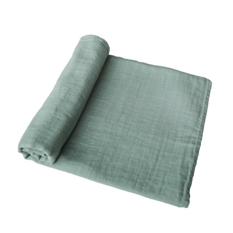 Muslin Swaddle Blanket Roman Green