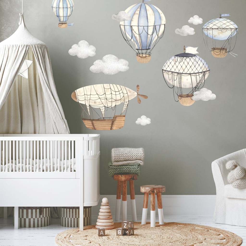Wall Stickers Retro Blue Airship