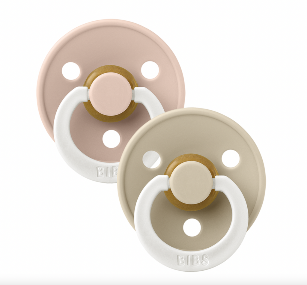 Bibs Pacifier 2 pack Night Glow Ivory/Blush Night Size 3