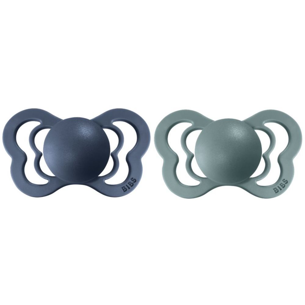 Bibs Pacifier Couture (Silicone) Size 1 - 2pc - Steel Blue/Island Sea
