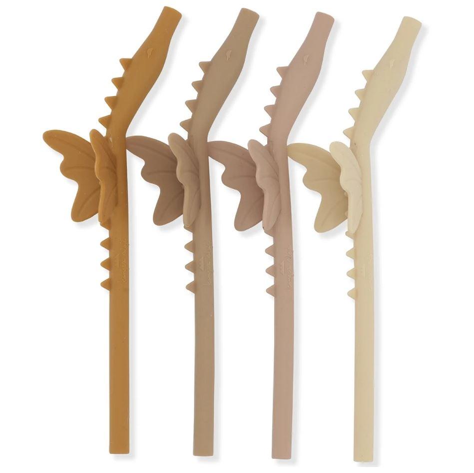 4 Pack Silicone Straws Dragon - Blush Mix