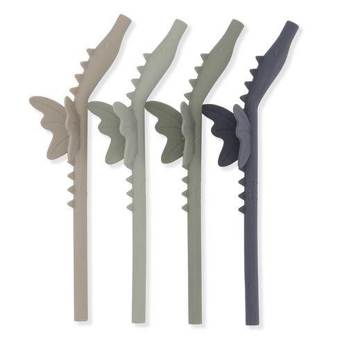 4 Pack Silicone Straws Dragon - Forest Mix