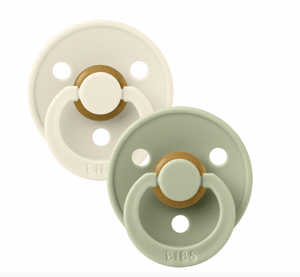Bibs Pacifier 2 pack Ivory / Sage Size 1 (0-6 months)